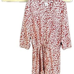 CAbi sienna and Cream Patterned dress great with brown boots!